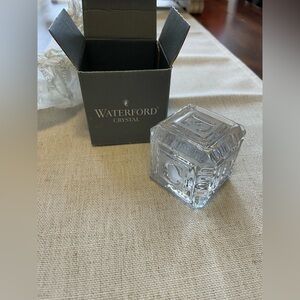 Waterford Crystal Clear Glass Cube Votive Holder